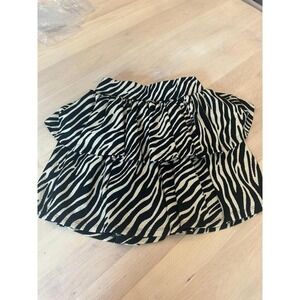 gb Fashion London‎ Zebra Print Tiered Ruffle Top Blouse Womens Small
